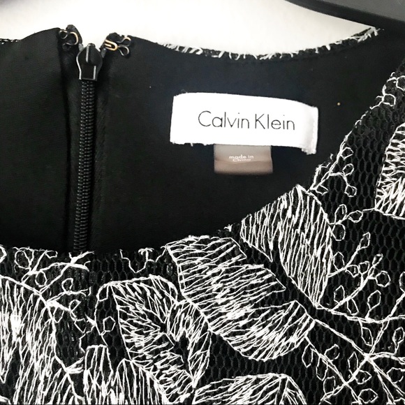 Calvin Klein Black and White Leaf Dress - Picture 2 of 4